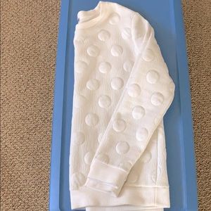 Cream ribbed textured Polkadot sweater